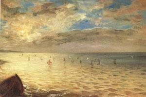 Eugene Delacroix The Sea at Dieppe (mk05) France oil painting art